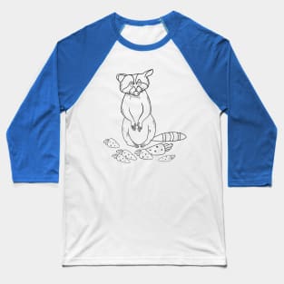 Funny raccoon and some carrots Baseball T-Shirt